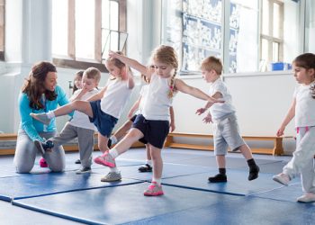 Children doing exercise
