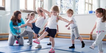 Children doing exercise